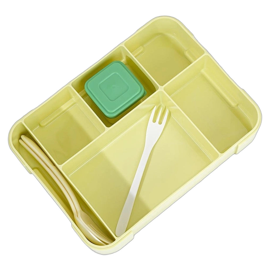 Bonfino Multi-Compartment Lunch Box Set (Green & Yellow)