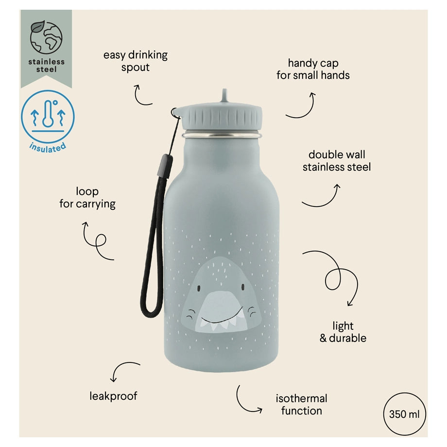 Trixie Double Wall Insulated Water Bottle 350ml (Mr Shark)