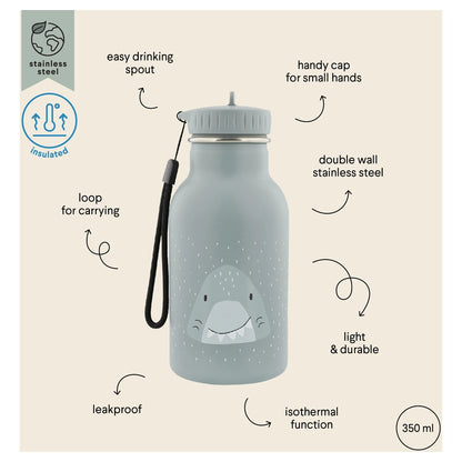 Trixie Double Wall Insulated Water Bottle 350ml (Mr Shark)