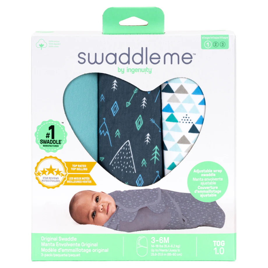 Ingenuity SwaddleMe Original Swaddle 3-Pack (Mountaineer)