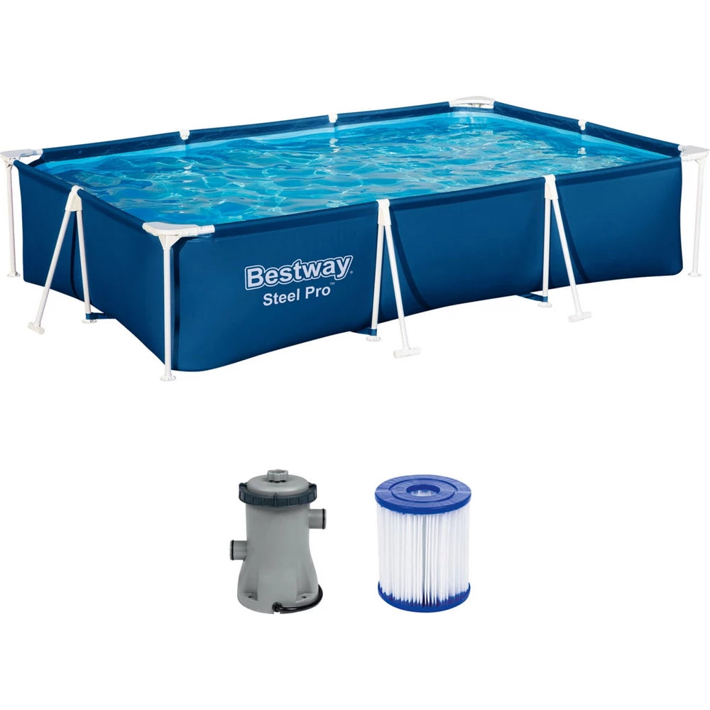 Bestway Steel Pro Pool Set( 9'10 Inch x 6'7 Inch x 26 Inch/3.00m x 2.01m x 66cm)