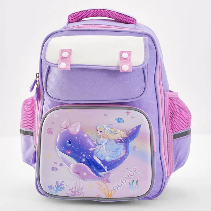 Bonfino Whale School Bag 17"(Purple)