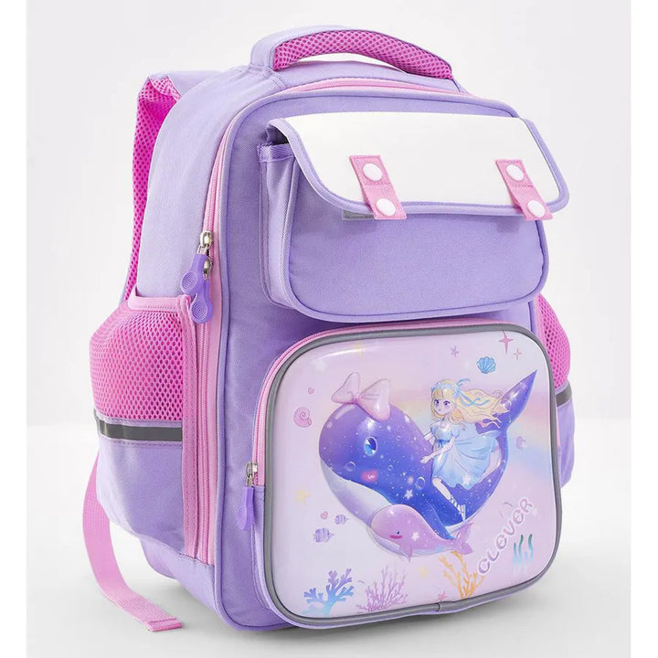 Bonfino Whale School Bag 17"(Purple)