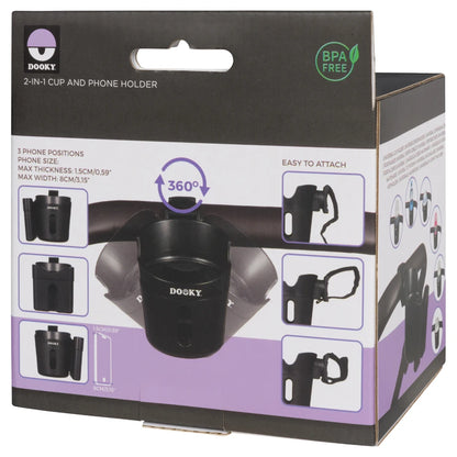 Dooky 2 in 1 Cup and Phone Holder