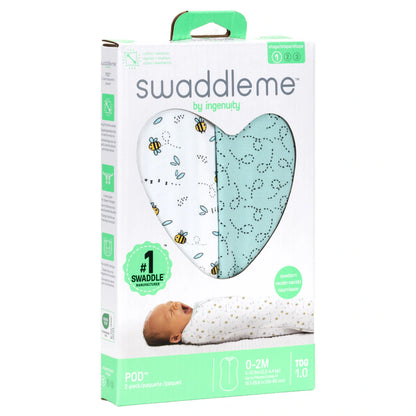 Ingenuity SwaddleMe Infant Swaddle Pod 2-Pack (Little Bees)