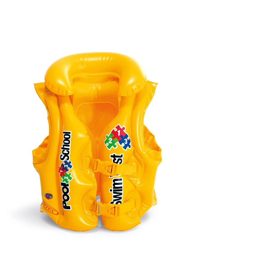 Intex Pool School Deluxe Swim Vest Ages 3 to 6 with Collar