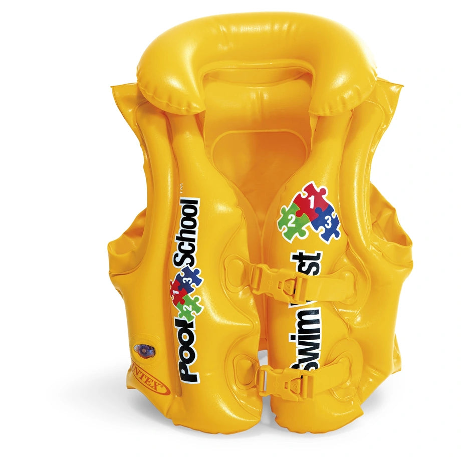 Intex Pool School Deluxe Swim Vest Ages 3 to 6 with Collar