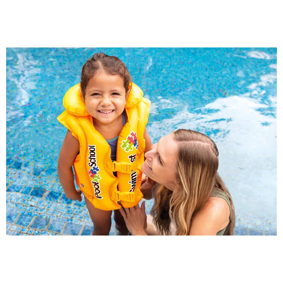 Intex Pool School Deluxe Swim Vest Ages 3 to 6 with Collar