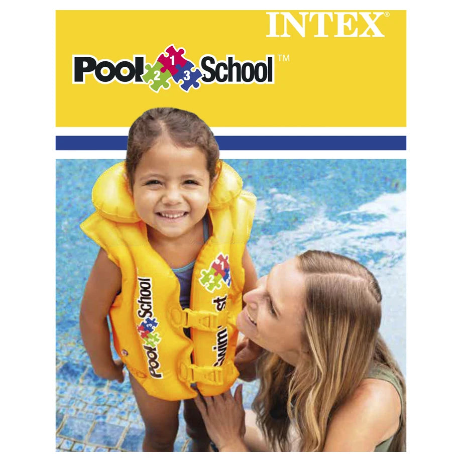 Intex Pool School Deluxe Swim Vest Ages 3 to 6 with Collar