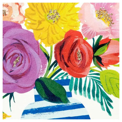 Hallmark Floral Stripe Vase Blank Note Card