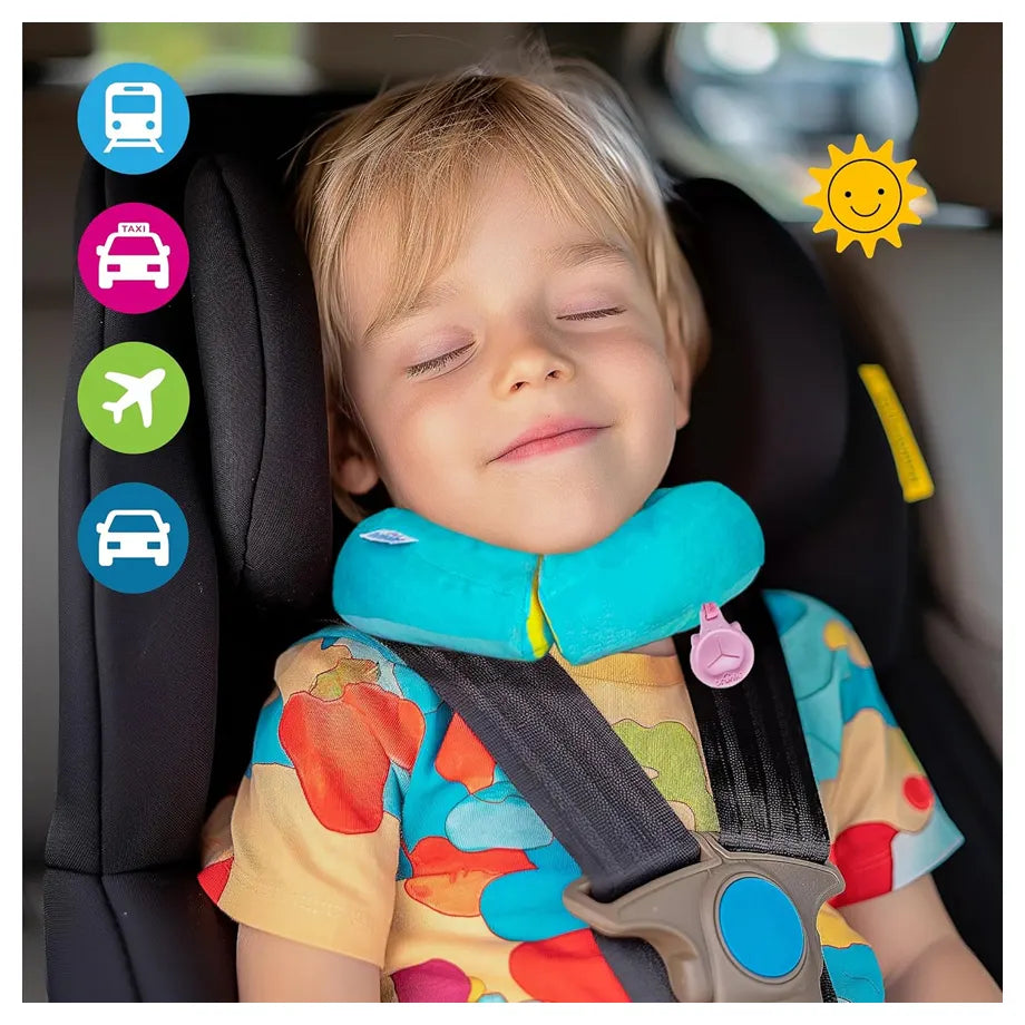 Trunki Travel Neck Pillow Includes Grip for Comforter (Blue)