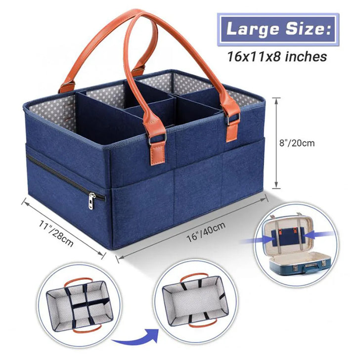 Little Story Premium Diaper Caddy (Blue)