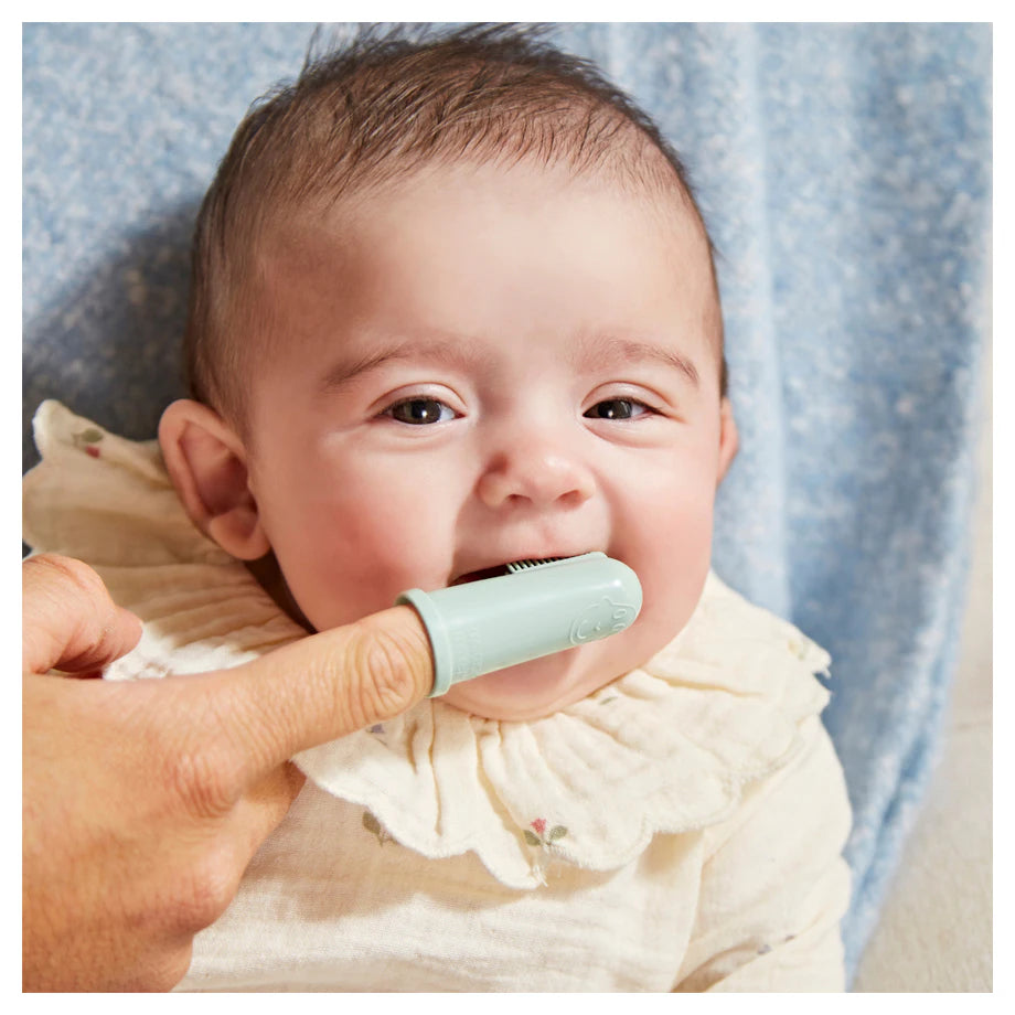 Matchstick Monkey Finger Toothbrush and Case Pack of 2 (Grey and Mint Green) Matchstick Monkey Finger Toothbrush and Case Pack of 2 (Grey and Mint Green)