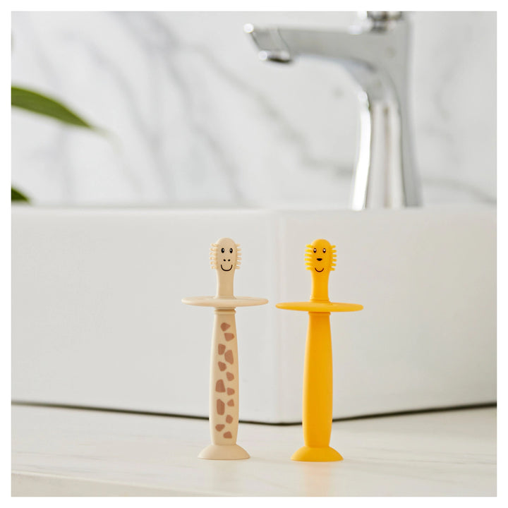 Matchstick Monkey Training Toothbrush With Stopper Lion and Giraffe