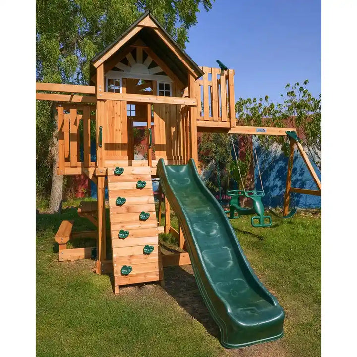 Dynamic Sports Arabian Leopard Wooden Swing Set