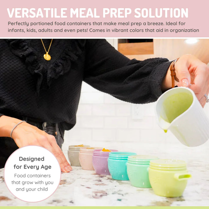 Melii Silicone Snap & Go Pads Food Storage Container 4 Oz (4 Pcs)