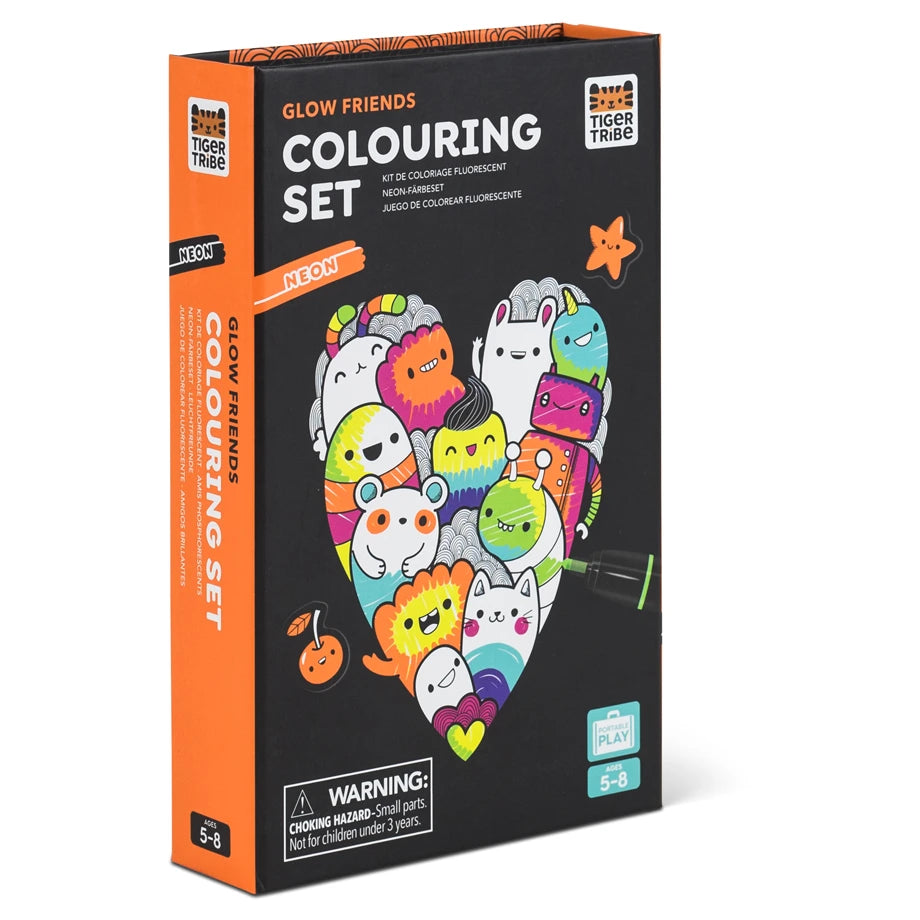 Tiger Tribe Glow Friends Neon Colouring Set