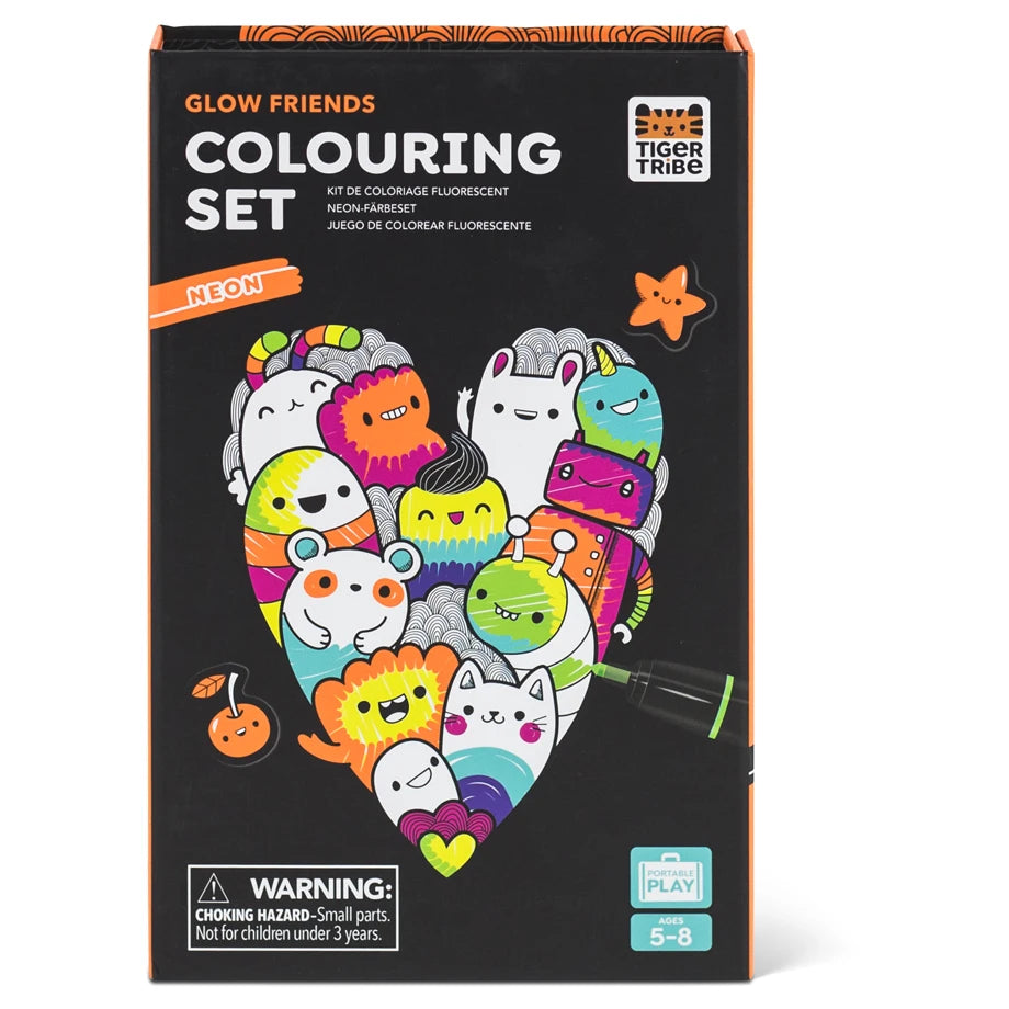Tiger Tribe Glow Friends Neon Colouring Set