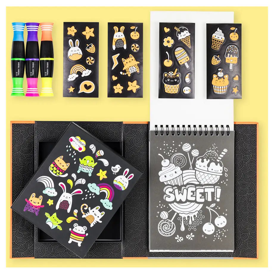 Tiger Tribe Glow Friends Neon Colouring Set