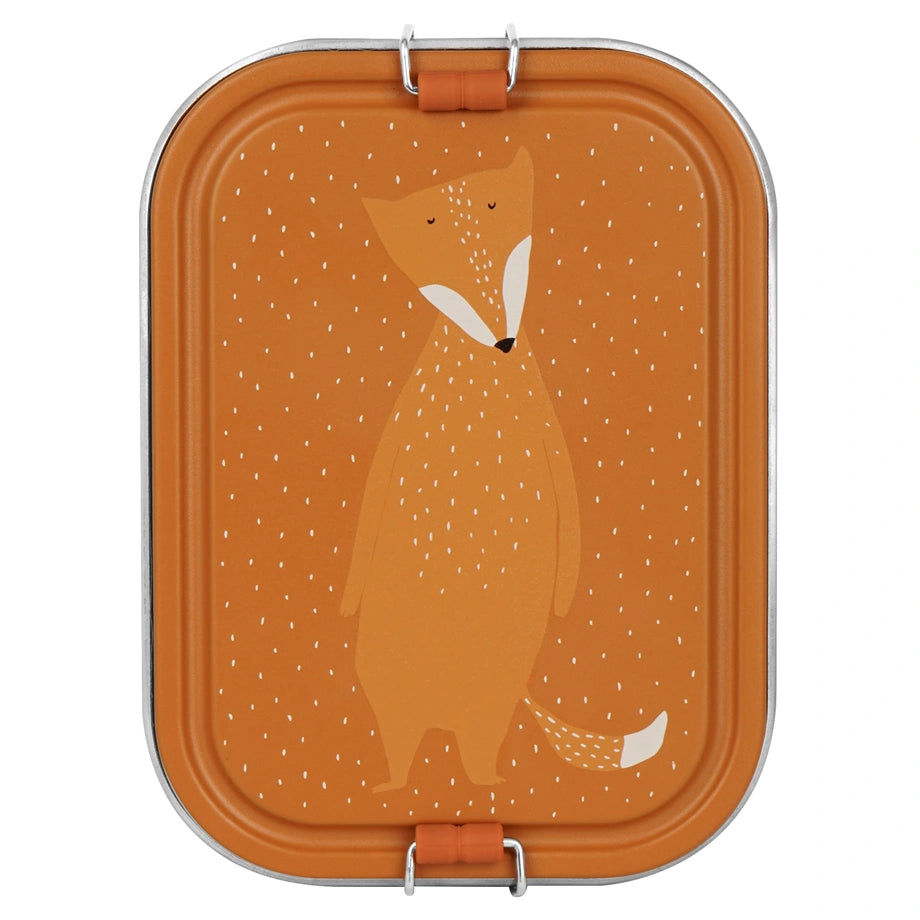 Trixie Stainless Steel Lunch Box Large 2 Compartment (Mr Fox)