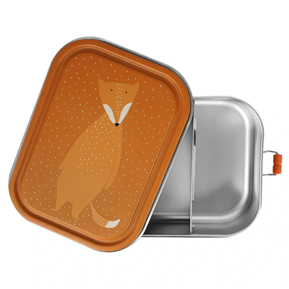 Trixie Stainless Steel Lunch Box Large 2 Compartment (Mr Fox)