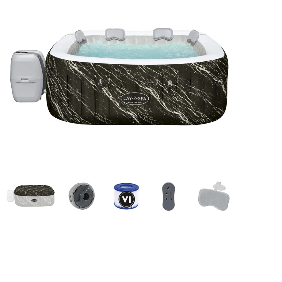 Bestway Lay-Z-Spa Hollywood Luxe AirJet 6 Marble Square (1.80 m x 1.80 m x 66 cm)