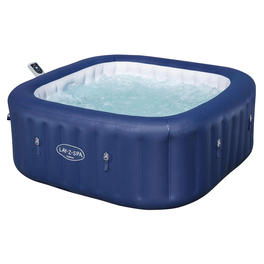 Bestway Lay-Z-Spa Hawaii MaxHold EnergySense UltraFit Smart AirJet 6 Square Blue 1.80m x 1.80m x 71cm