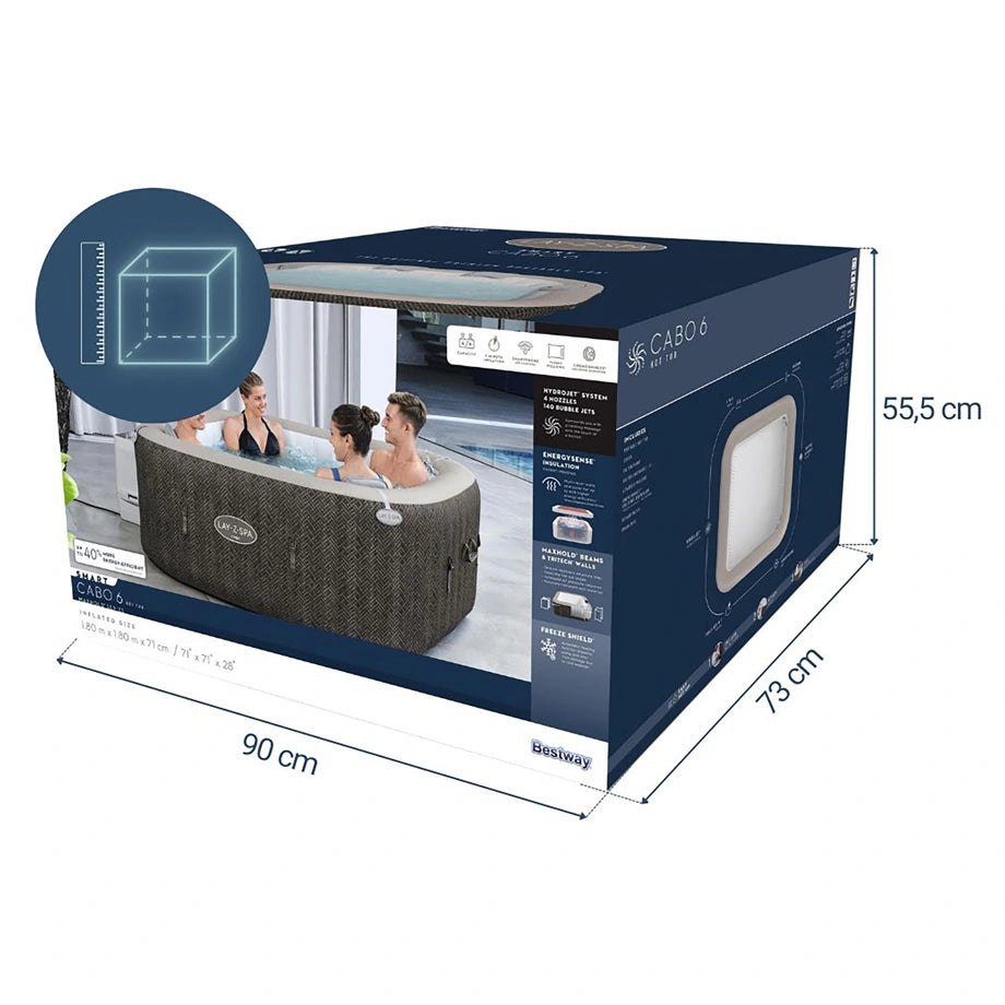 Bestway Lay-Z-Spa Square (1.80 m x 1.80 m x 71 cm)