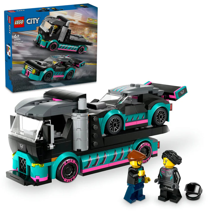 Lego Race Car and Car CarrierTruck