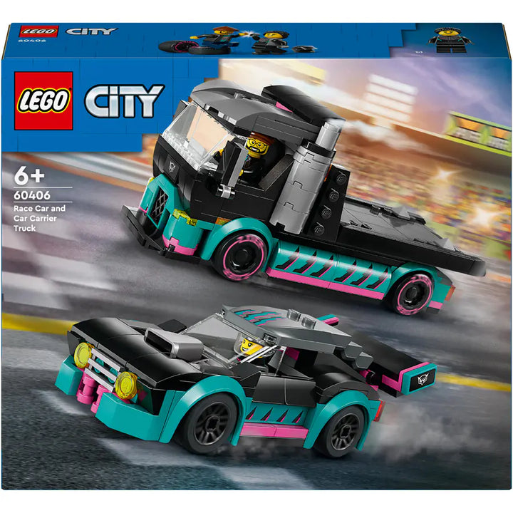 Lego Race Car and Car CarrierTruck