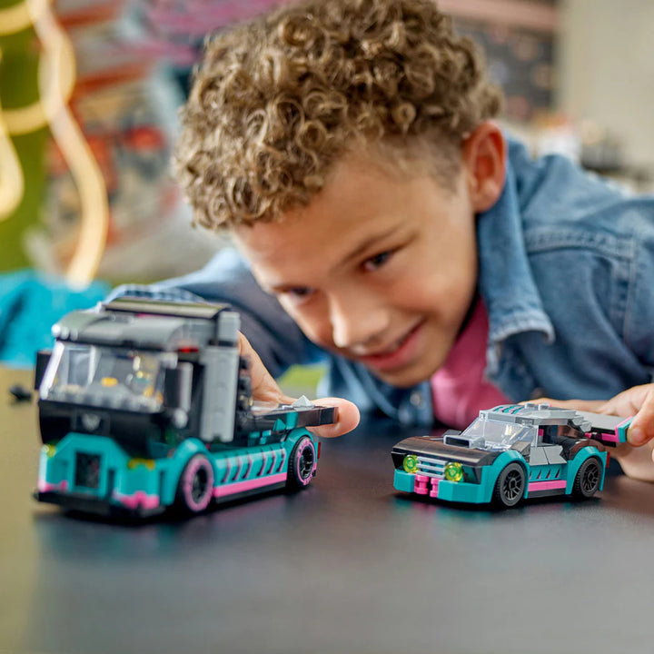 Lego Race Car and Car CarrierTruck