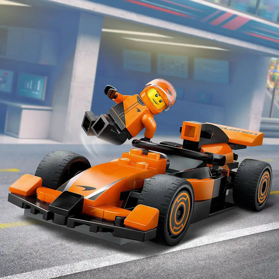 Lego F1Driver with McLaren Race Car