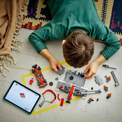 LEGO City F1 Pit Stop & Pit Crew With Ferrari Car Racing Vehicle Toy