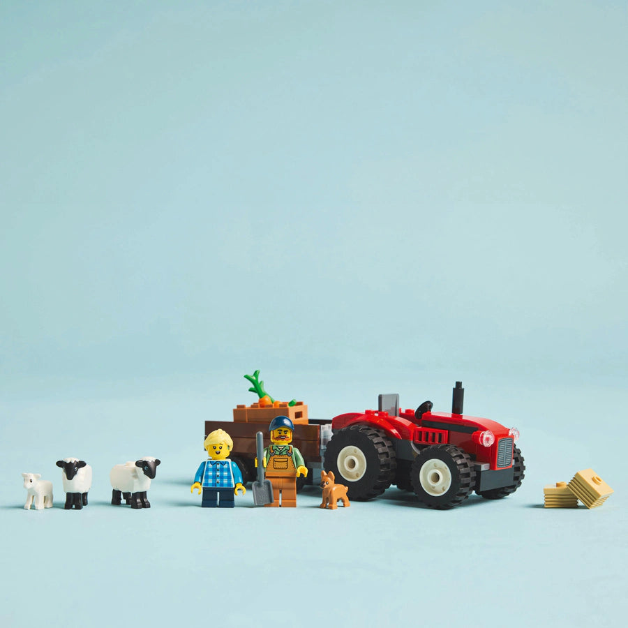 LEGO City Red Farm Tractor With Trailer & Sheep Toy Playset