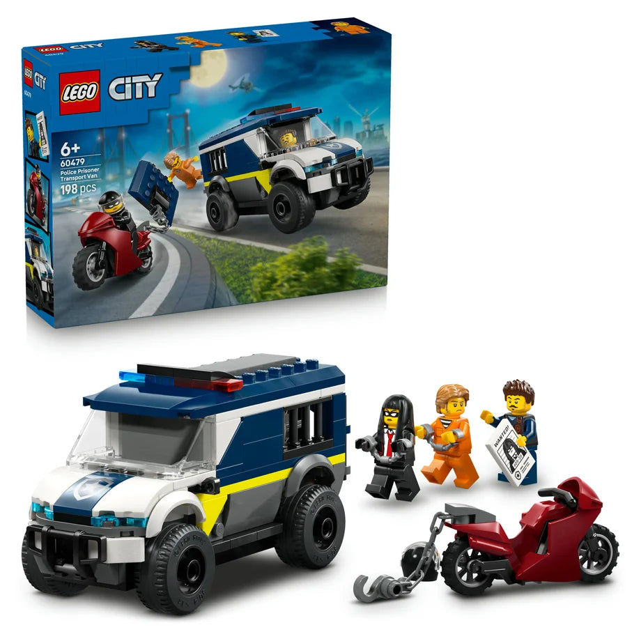 LEGO City Police Prisoner Transport Van 60479 Building Toy Set (198 Pieces)