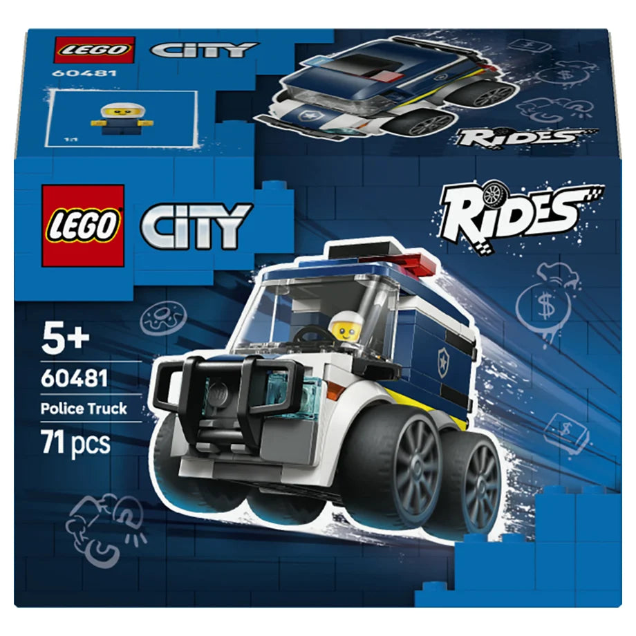 LEGO City Rides Police Truck 60481 Building Toy Set (71 Pieces)
