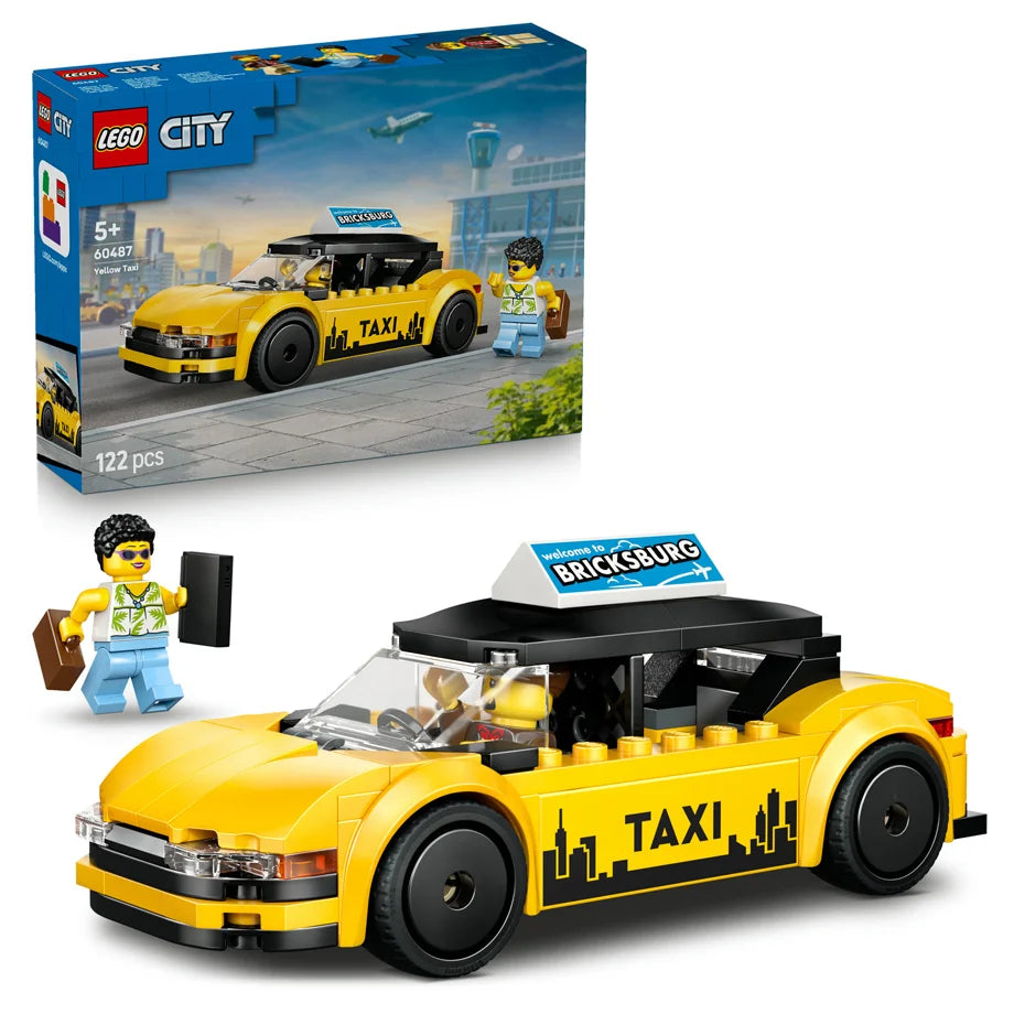 LEGO City Yellow Taxi 60487 Building Toy Set (122 Pieces)