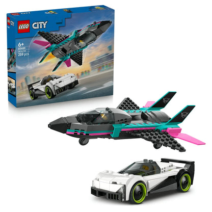LEGO City Jet vs. Car 60489 Building Toy Set (259 Pieces)