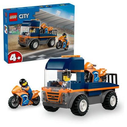 LEGO City Motorcycle Transporter 60491 Building Toy Set (88 Pieces)