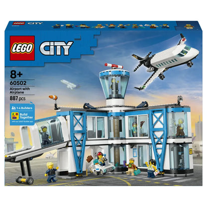 LEGO City Airport with Airplane 60502 Building Toy Set (887 Pieces)