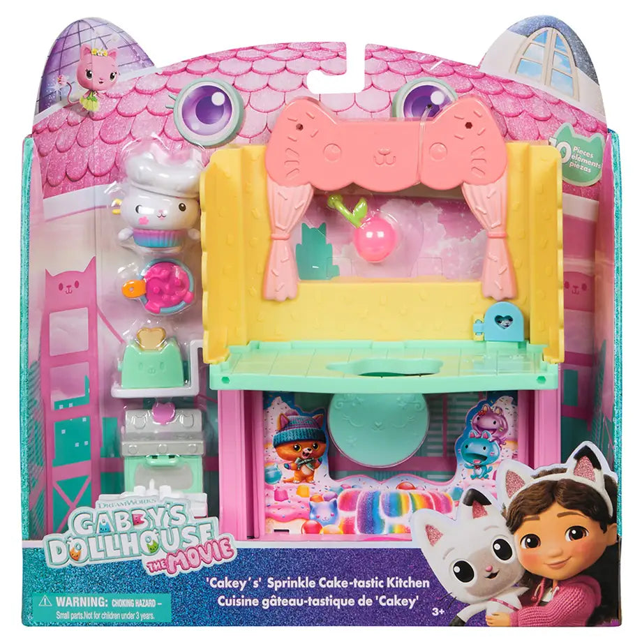 Gabby's Dollhouse Gabby’s Dollhouse The Movie Cakey’s Sprinkle Cake-tastic Kitchen Playset (10 Pieces)