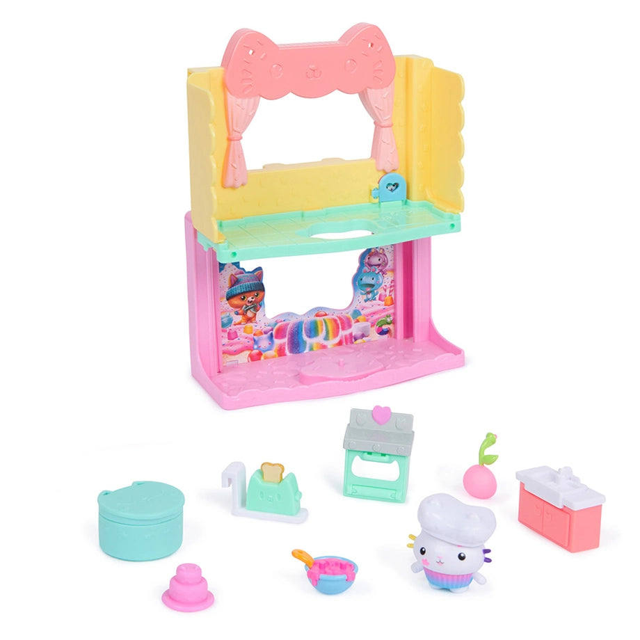 Gabby's Dollhouse Gabby’s Dollhouse The Movie Cakey’s Sprinkle Cake-tastic Kitchen Playset (10 Pieces)