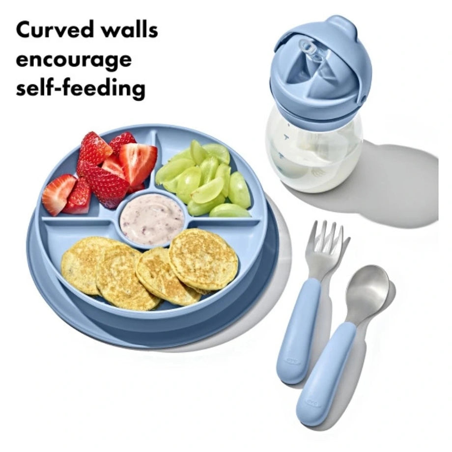 OXO TOT Stick & Stay Suction Divided Plate (Dusk)