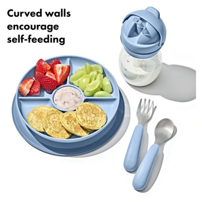 OXO TOT Stick & Stay Suction Divided Plate (Dusk)