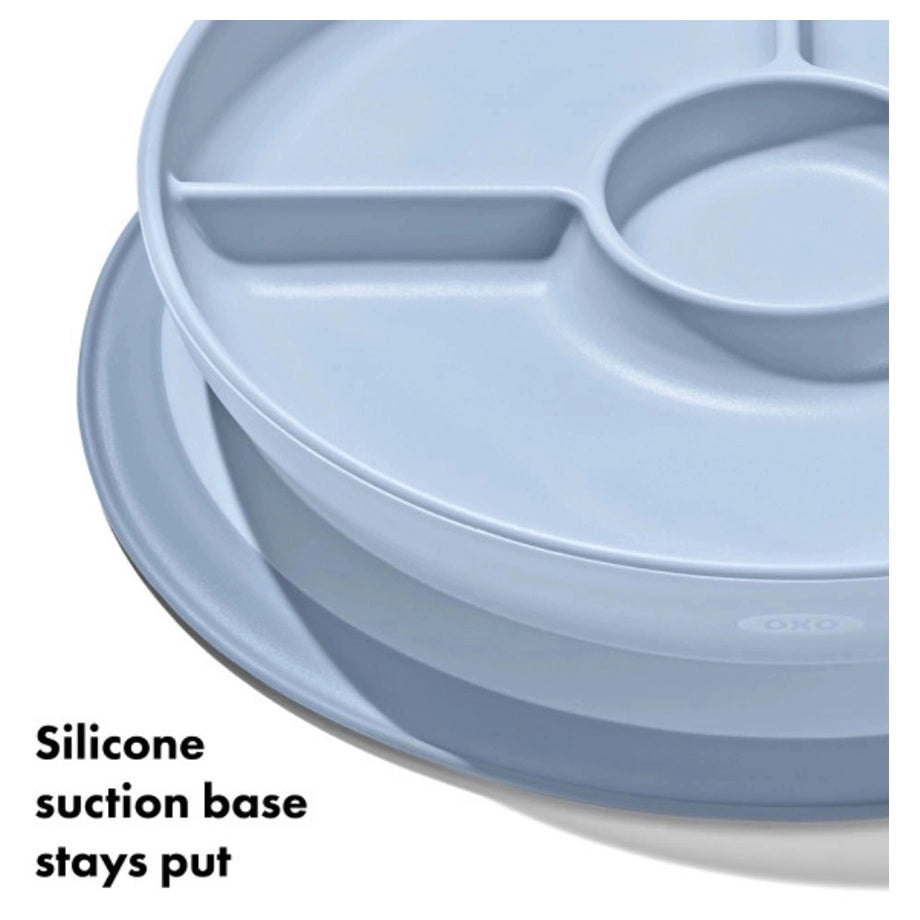 OXO TOT Stick & Stay Suction Divided Plate (Dusk)