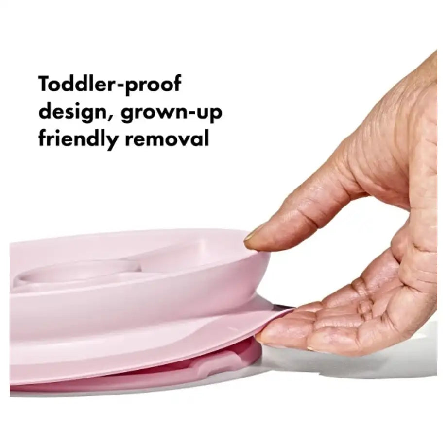 OXO TOT Stick & Stay Suction Divided Plate (Blossom)