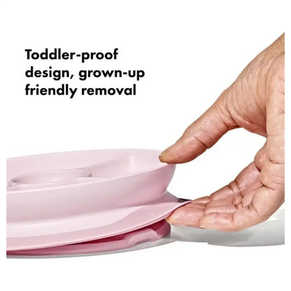 OXO TOT Stick & Stay Suction Divided Plate (Blossom)