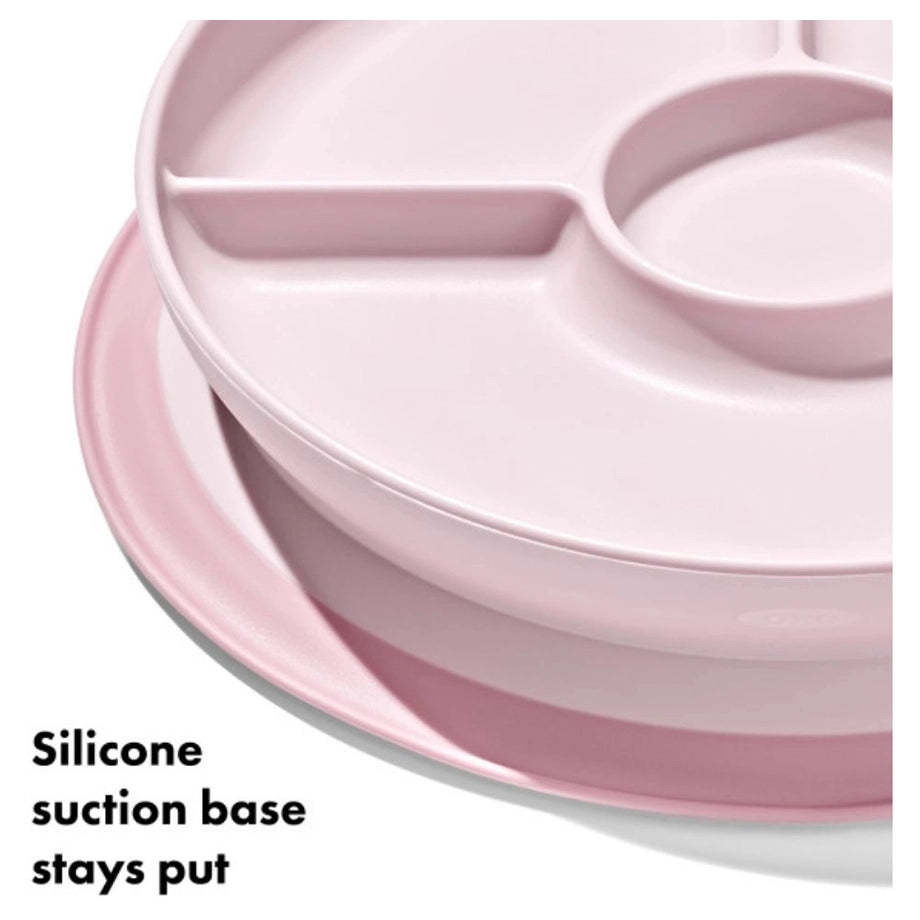 OXO TOT Stick & Stay Suction Divided Plate (Blossom)