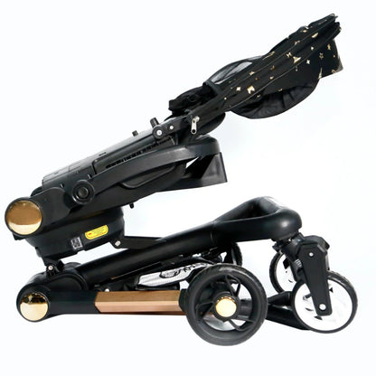 Baby's Nest 2 in 1 Stroller (Black with Gold)