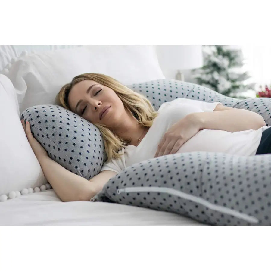 Pharmedoc U Shape Pregnancy Pillow - Grey/Stars Jersey Cover
